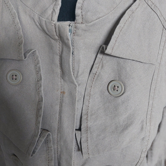 LOFT Ruffle Military Neru Jacket Linen Size Small - Picture 12 of 16